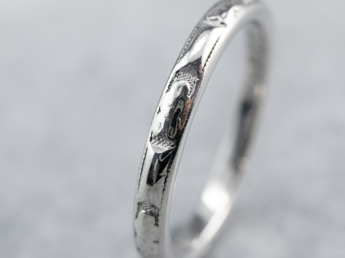 1930's Platinum Line Pattern Band
