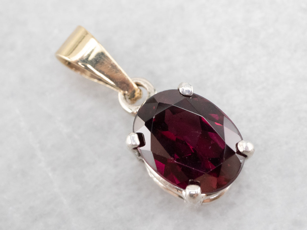 Garnet Gold and Silver Pendant