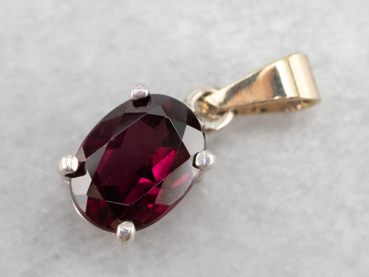 Garnet Gold and Silver Pendant