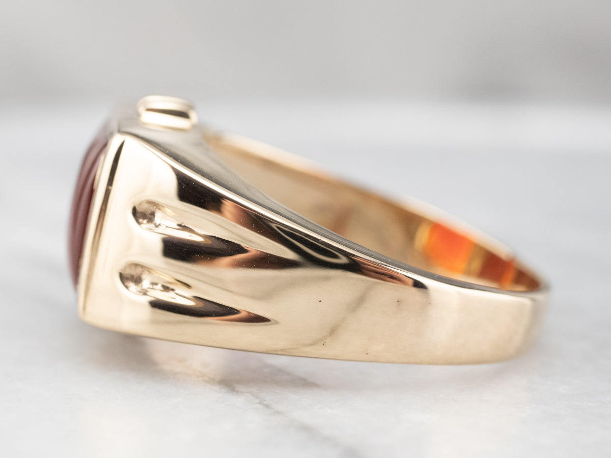 Retro Era Men's Carnelian Gold Ring