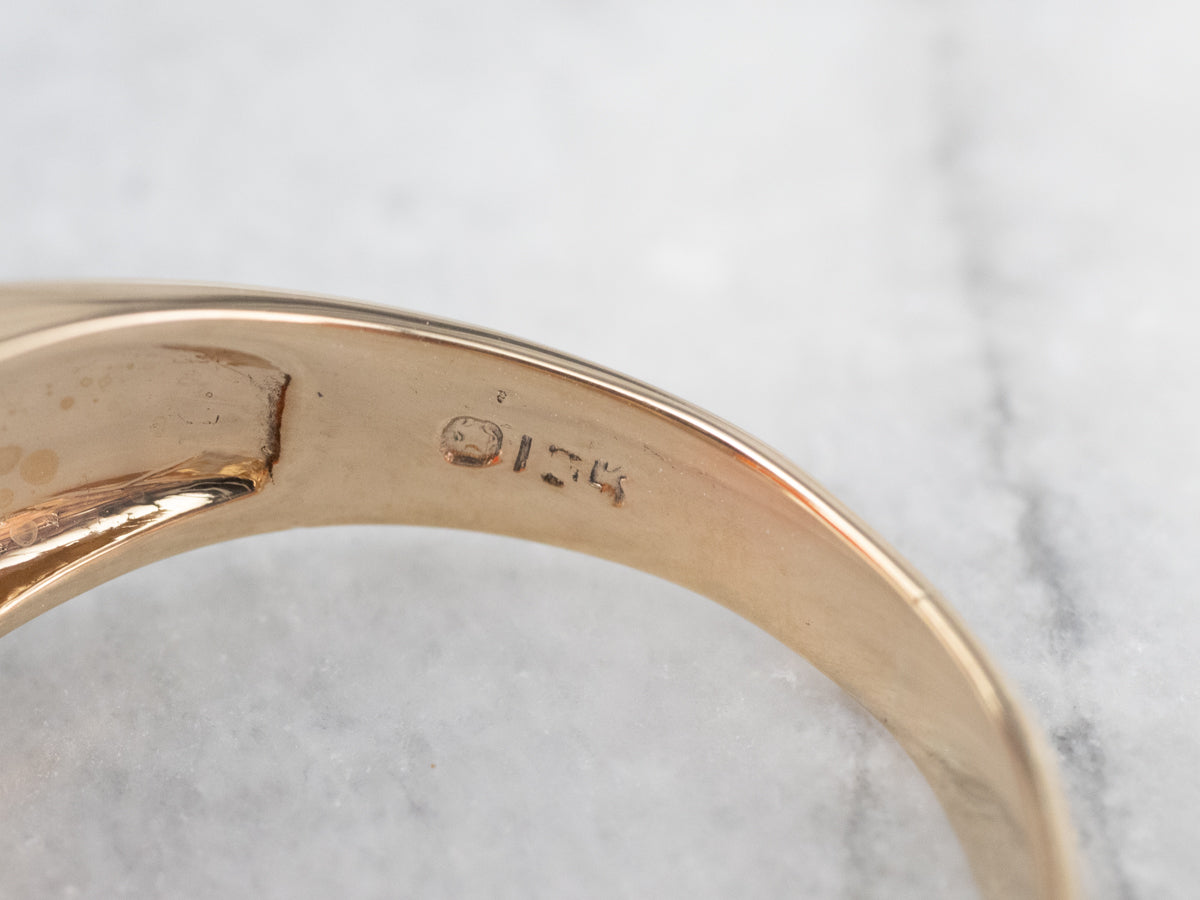 Retro Era Men's Carnelian Gold Ring