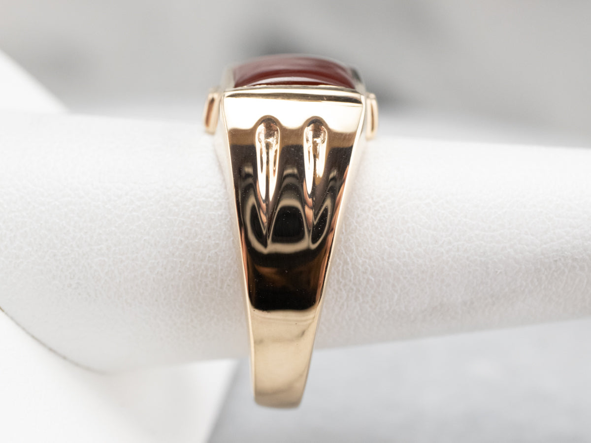 Retro Era Men's Carnelian Gold Ring