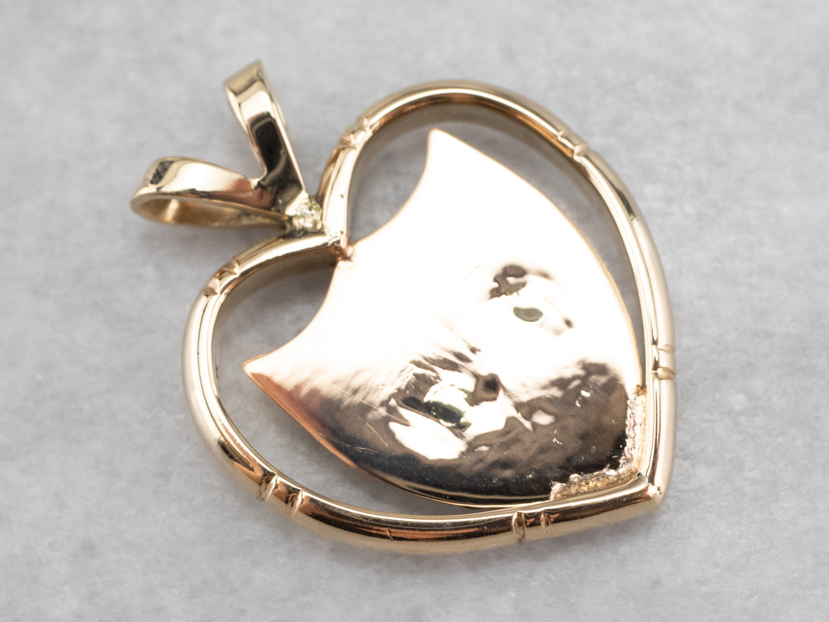 Auxiliary VFW Gold and Enamel Shield Heart Pendant