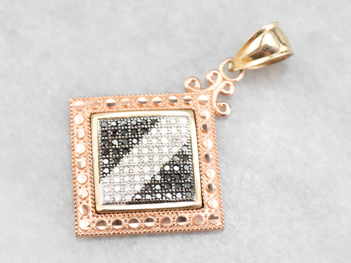 Black and White Diamond Pendant