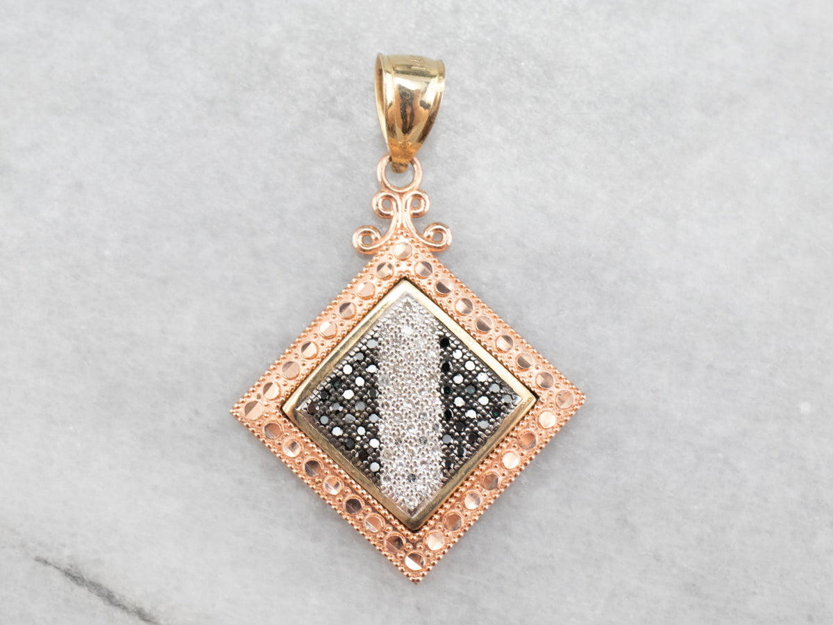Black and White Diamond Pendant