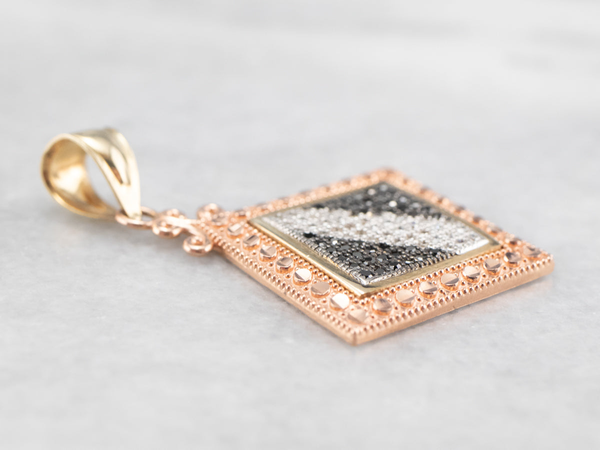 Black and White Diamond Pendant