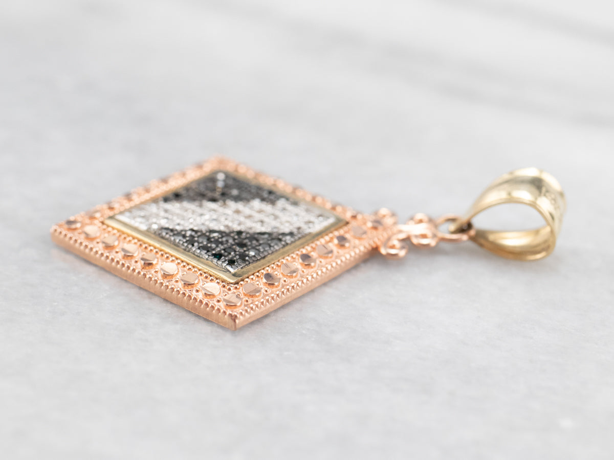 Black and White Diamond Pendant