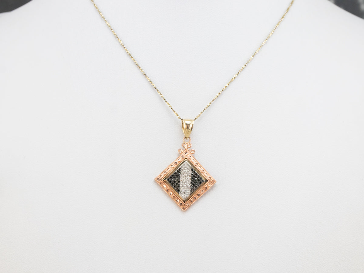 Black and White Diamond Pendant