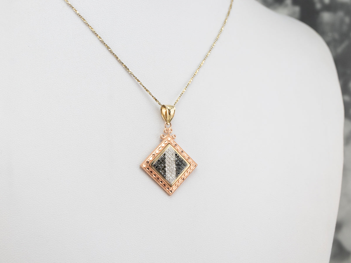 Black and White Diamond Pendant