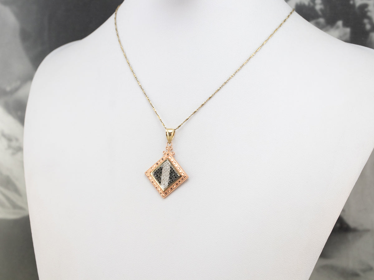 Black and White Diamond Pendant