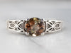 Sterling Silver Andalusite and Diamond Ring