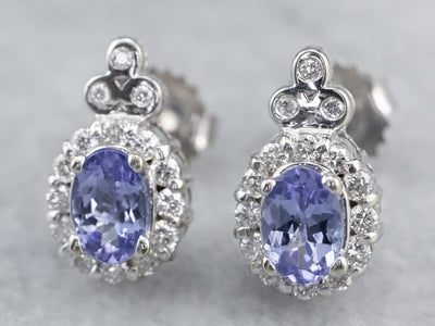 Tanzanite and Diamond Stud Earrings