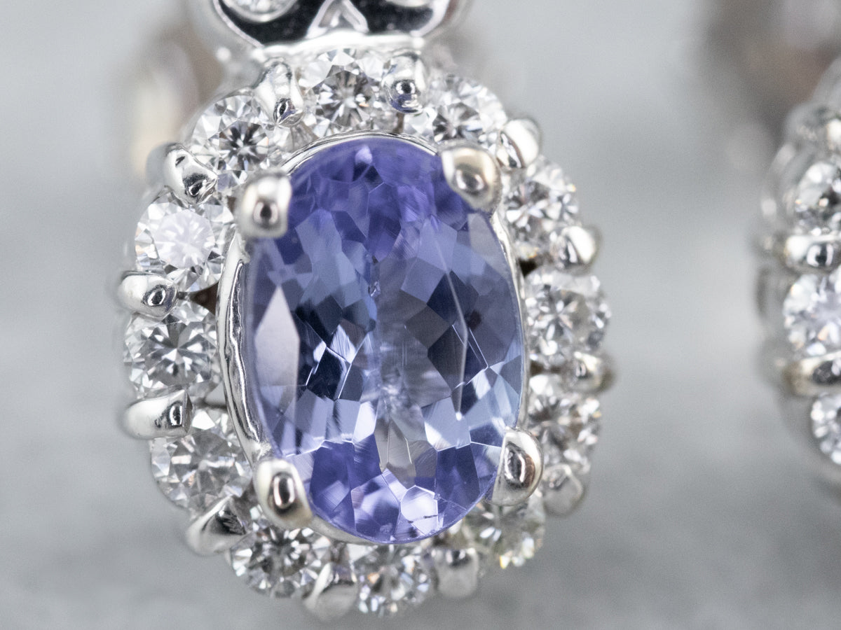 Tanzanite and Diamond Stud Earrings