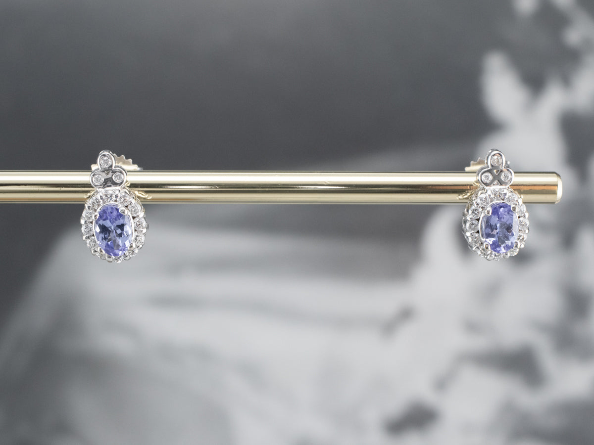Tanzanite and Diamond Stud Earrings