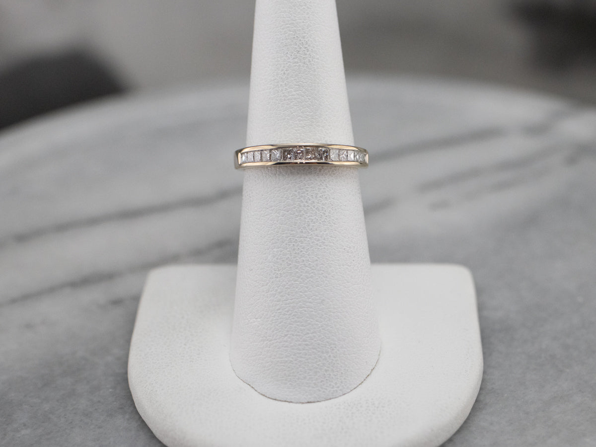 White Gold Princess Cut Diamond Band