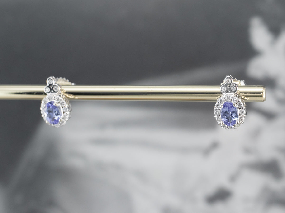 Tanzanite and Diamond Stud Earrings