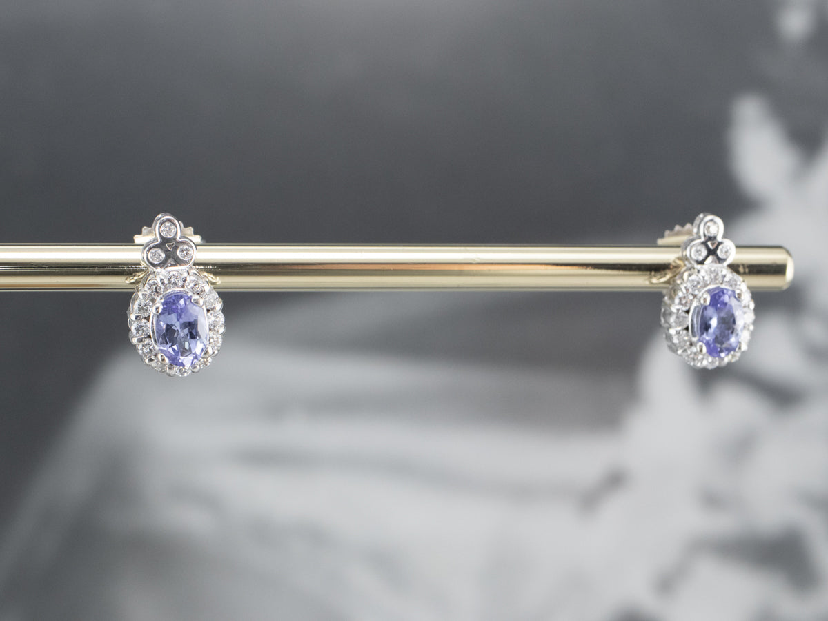 Tanzanite and Diamond Stud Earrings