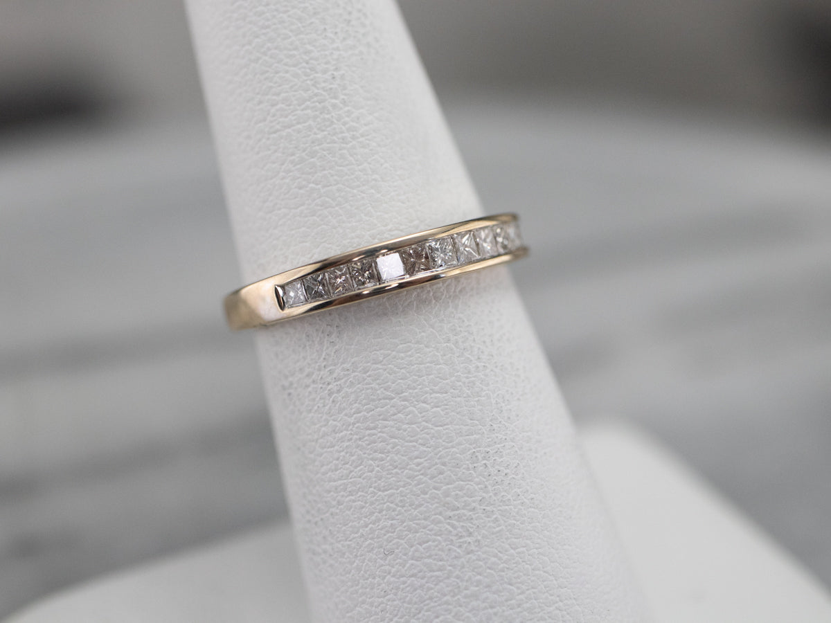 White Gold Princess Cut Diamond Band