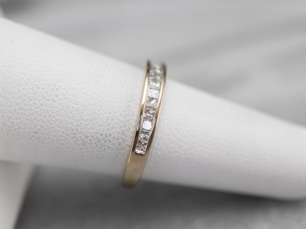 White Gold Princess Cut Diamond Band