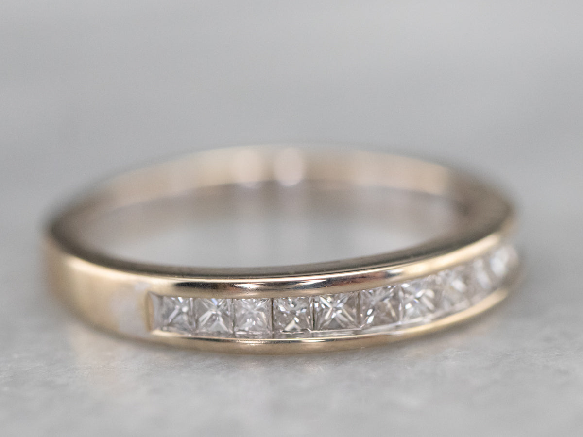 White Gold Princess Cut Diamond Band