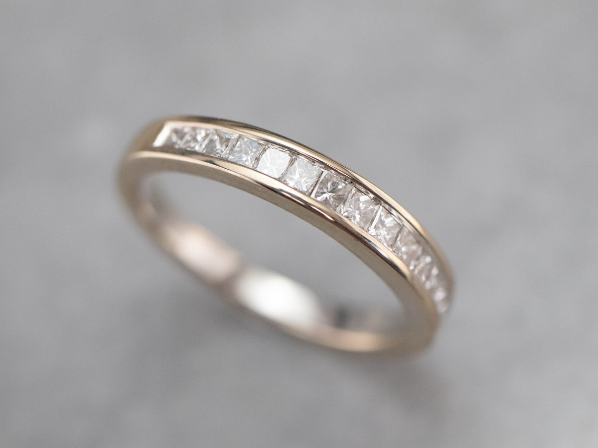 White Gold Princess Cut Diamond Band