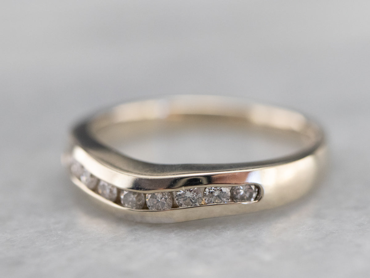 Curved Channel Set Diamond Band