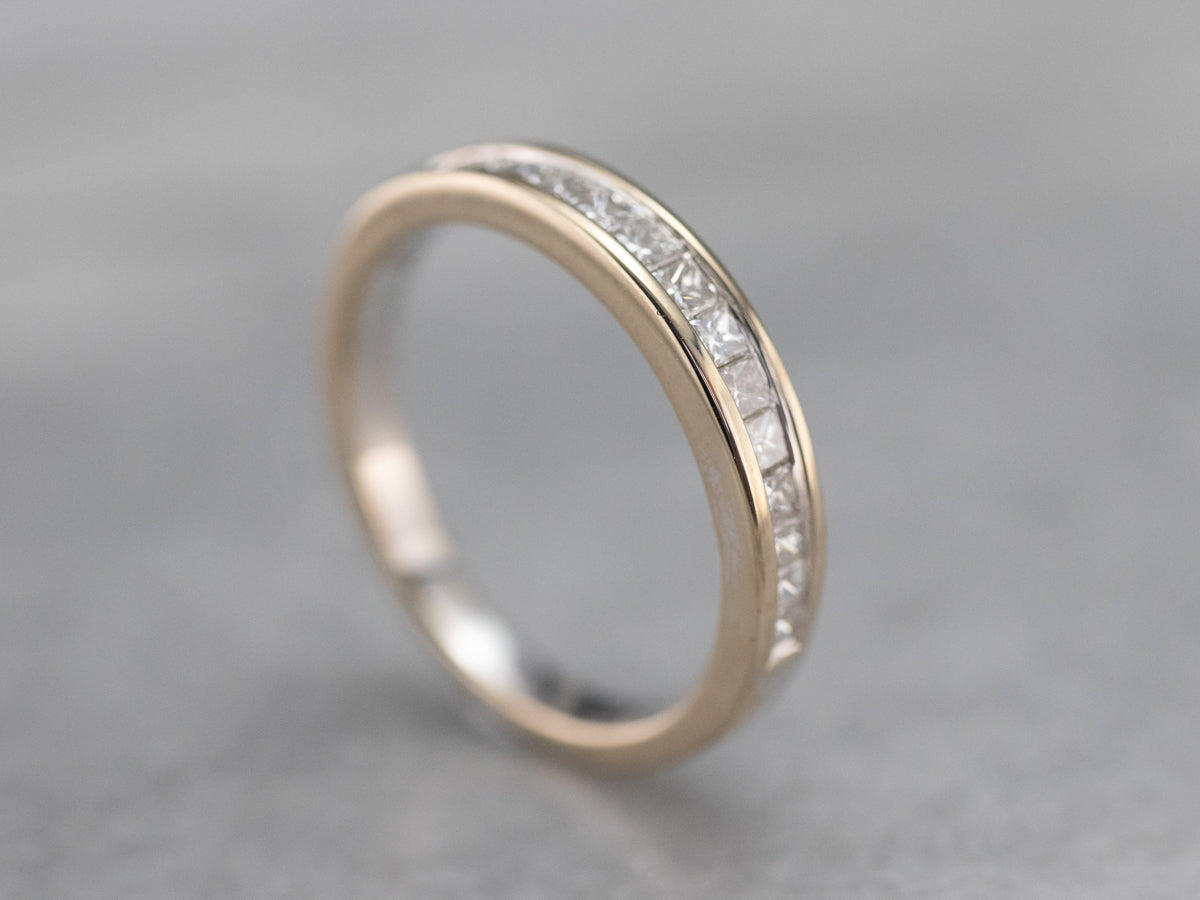 White Gold Princess Cut Diamond Band