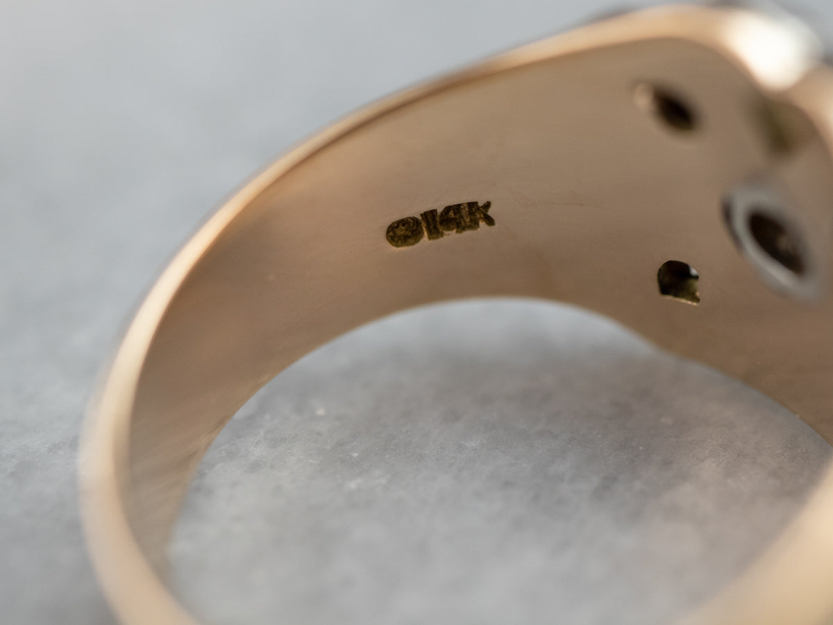 Bold Two Tone Gold Masonic Ring