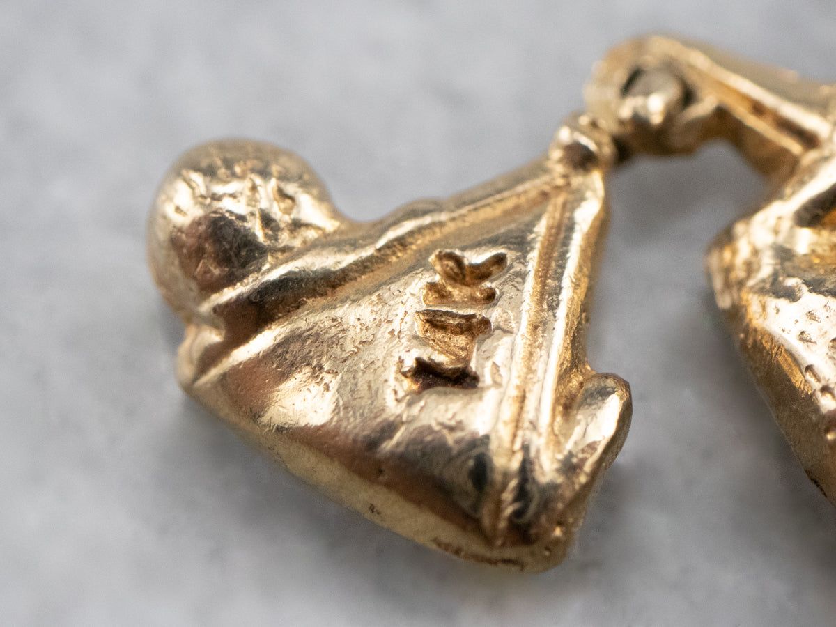 Vintage Gold Stork Charm Pendant