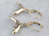 14K Gold Dolphin Drop Earrings