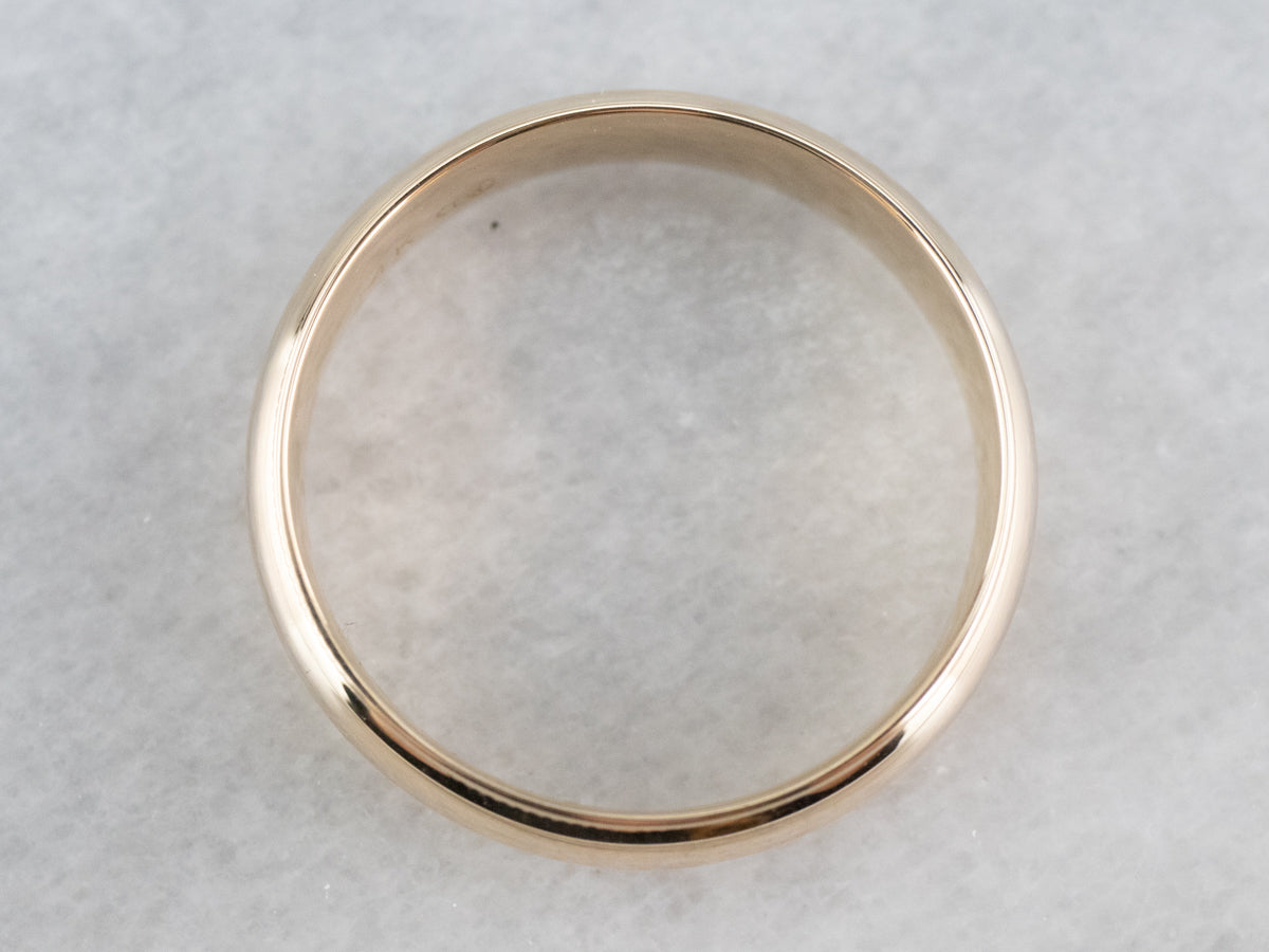 Milgrain Edge Yellow Gold Wedding Band