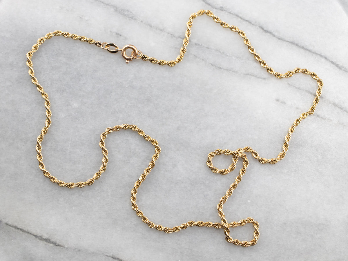18K Yellow Gold Rope Twist Chain
