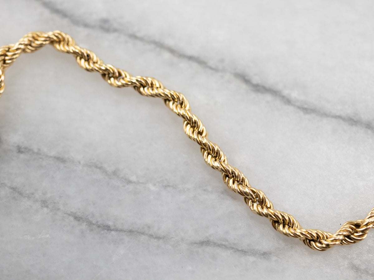 18K Yellow Gold Rope Twist Chain