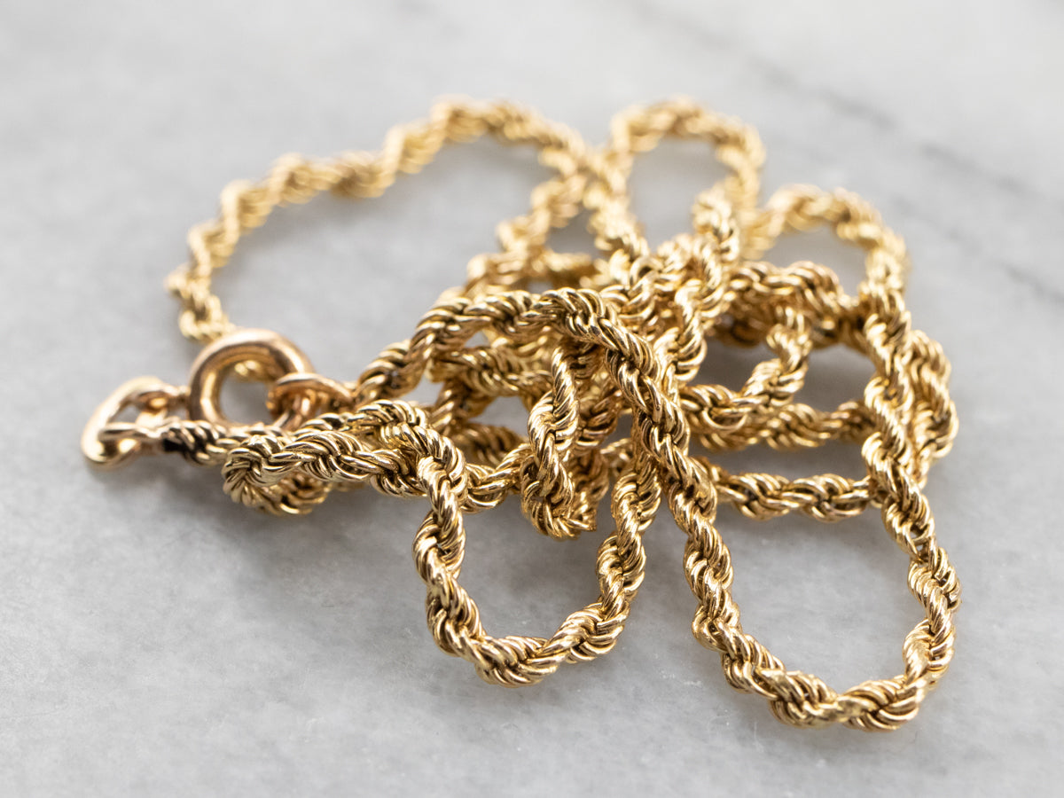 18K Yellow Gold Rope Twist Chain