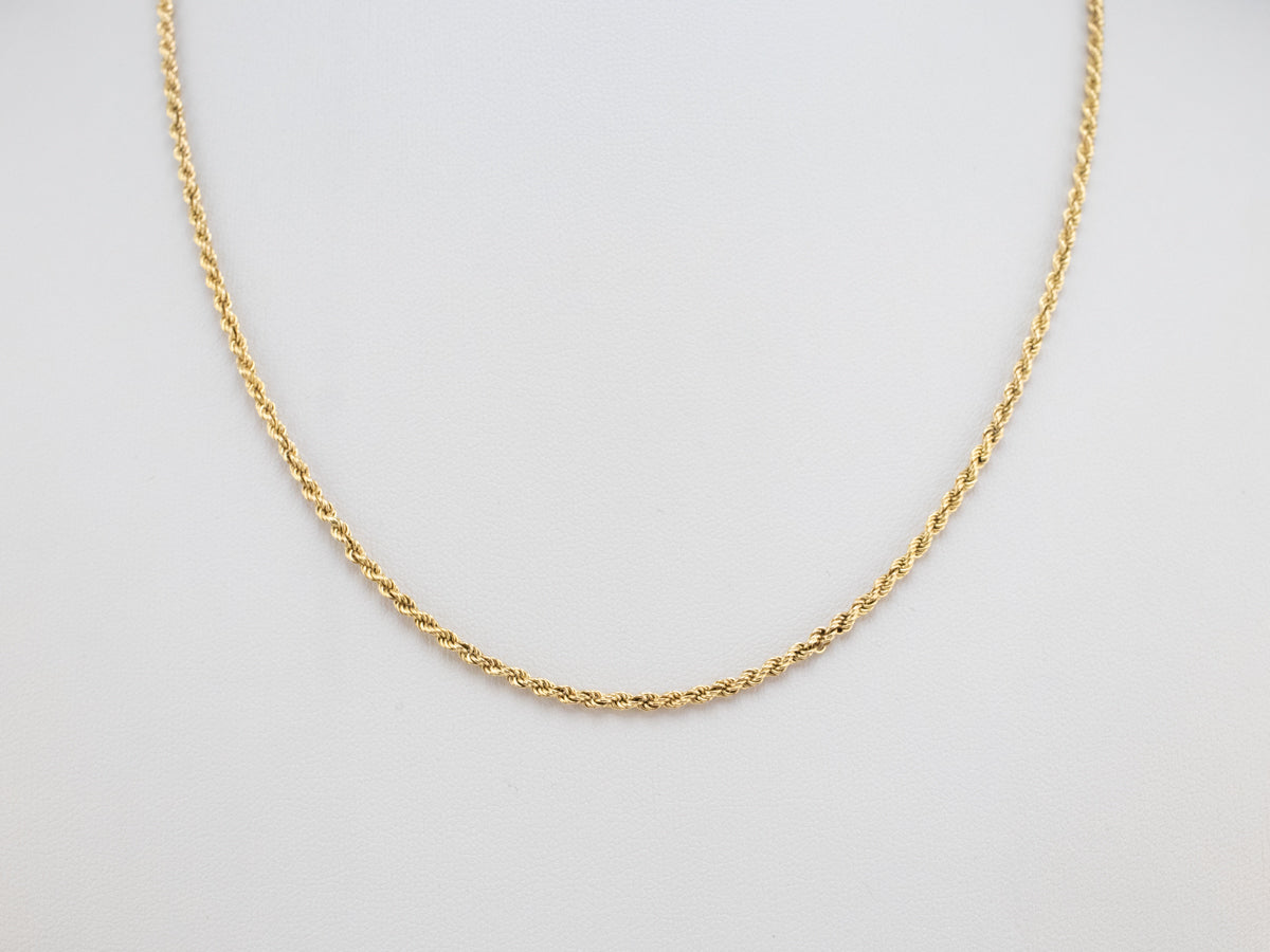 18K Yellow Gold Rope Twist Chain
