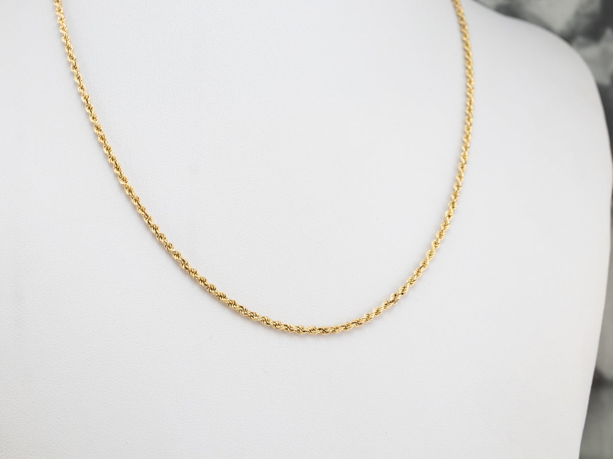18K Yellow Gold Rope Twist Chain