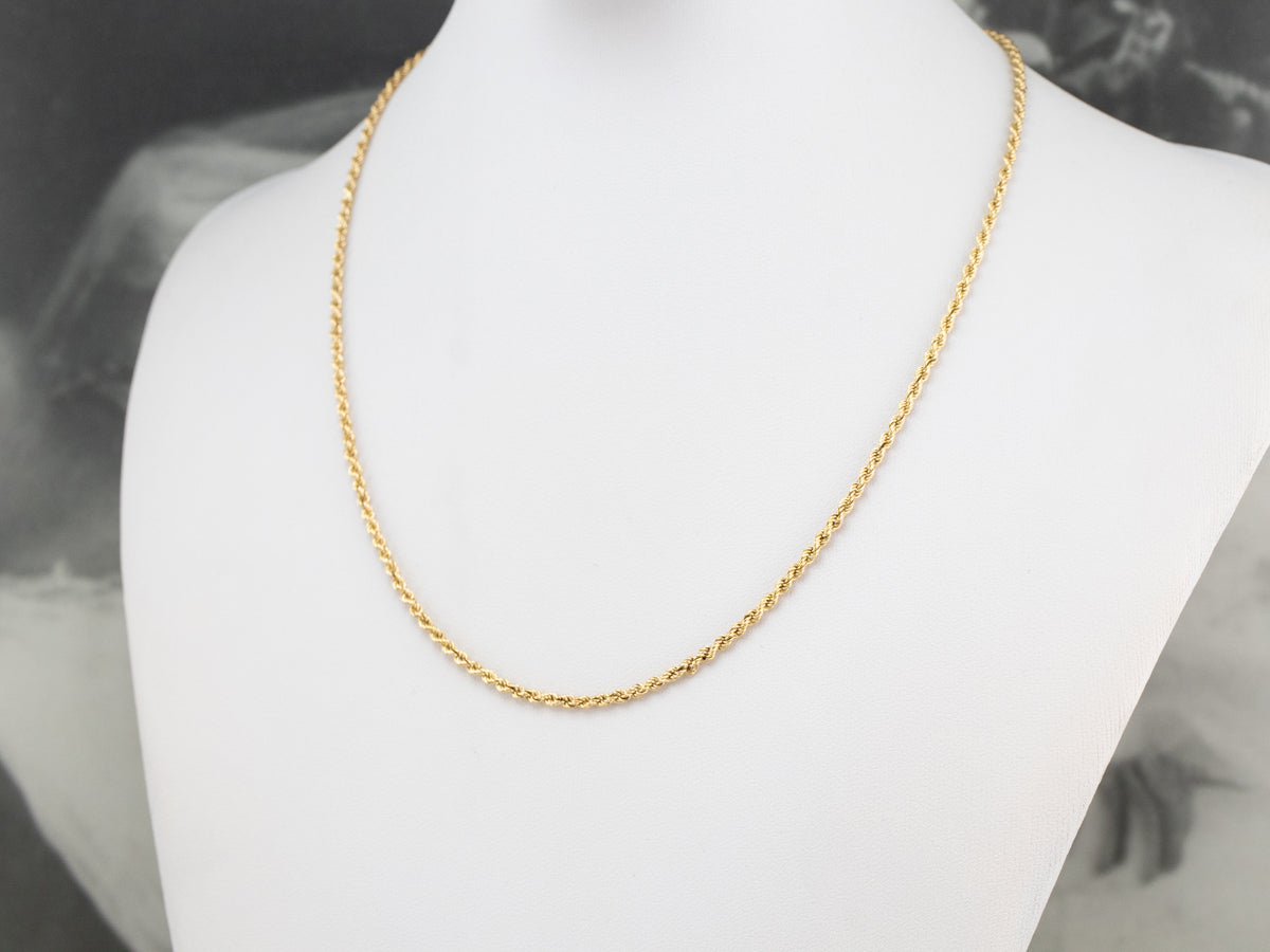 18K Yellow Gold Rope Twist Chain
