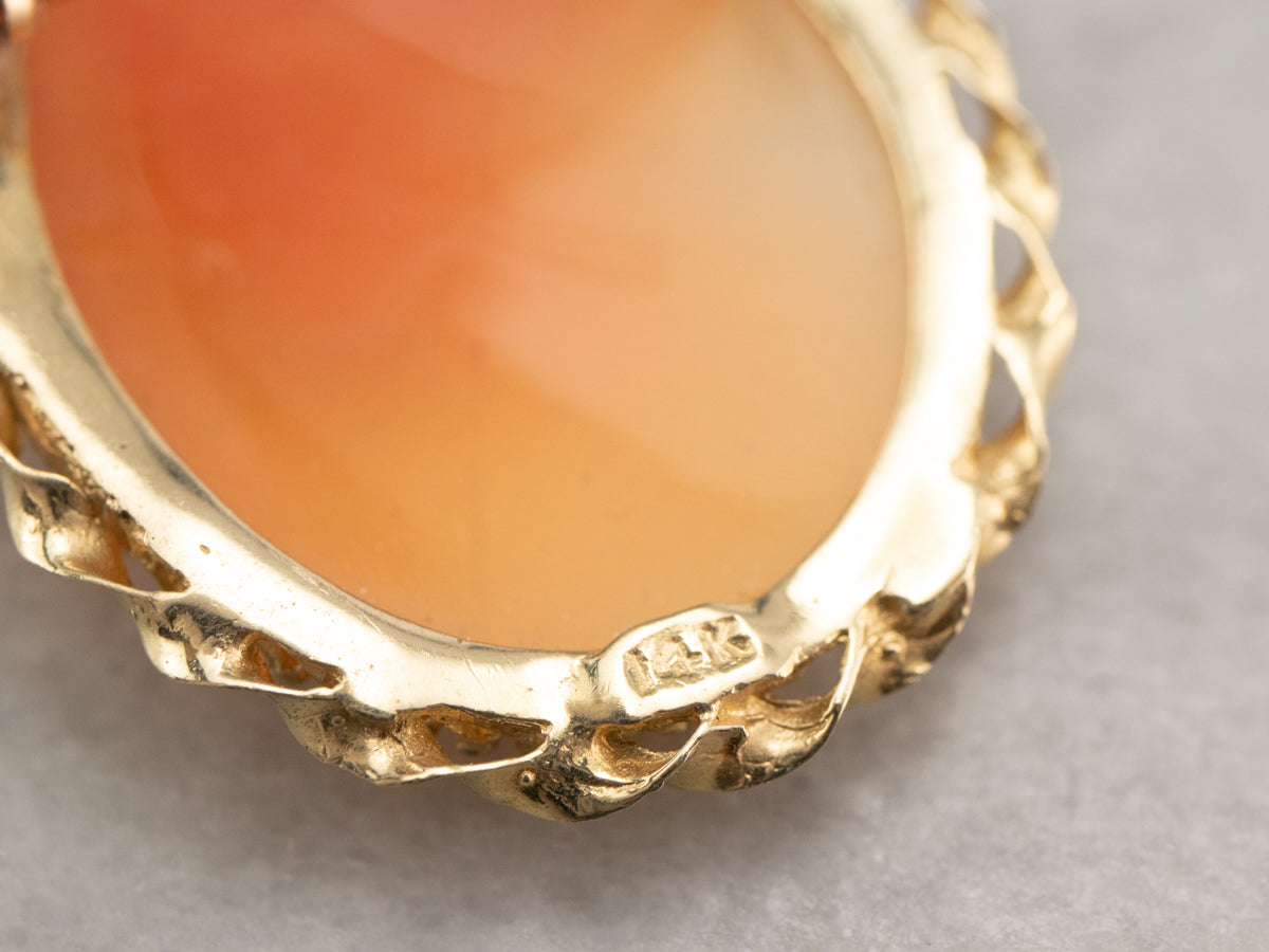 Vintage Gold Twist Cameo Brooch or Pendant