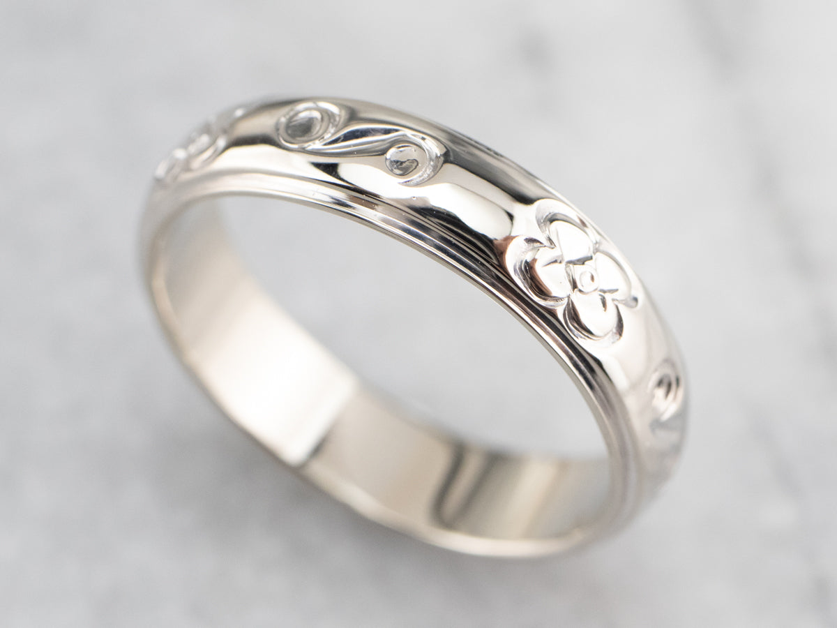 Scrolling Daisy Flower Pattern Band