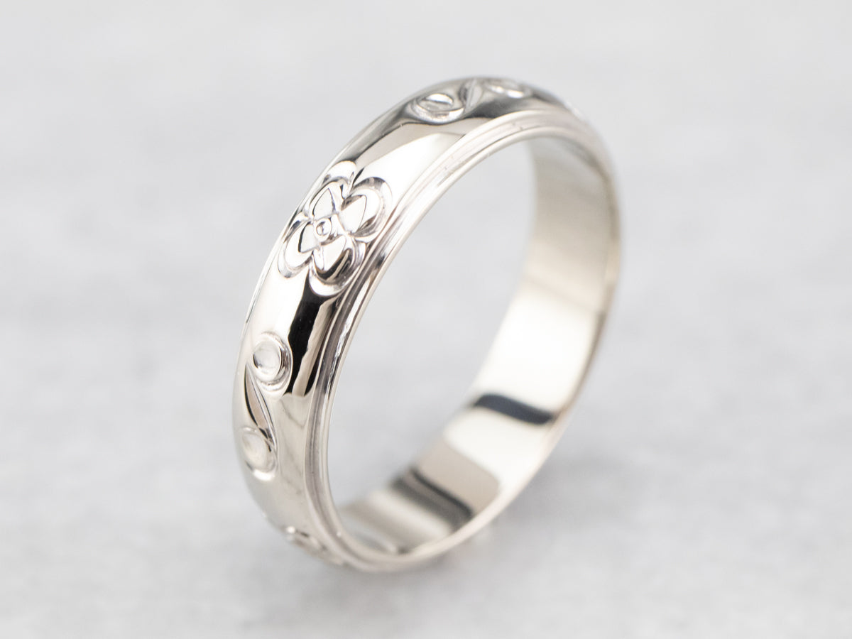 Scrolling Daisy Flower Pattern Band