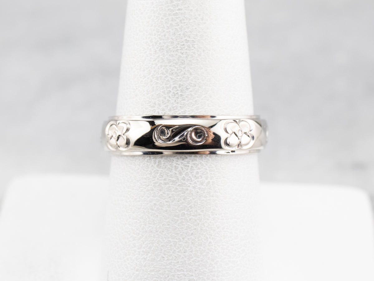 Scrolling Daisy Flower Pattern Band