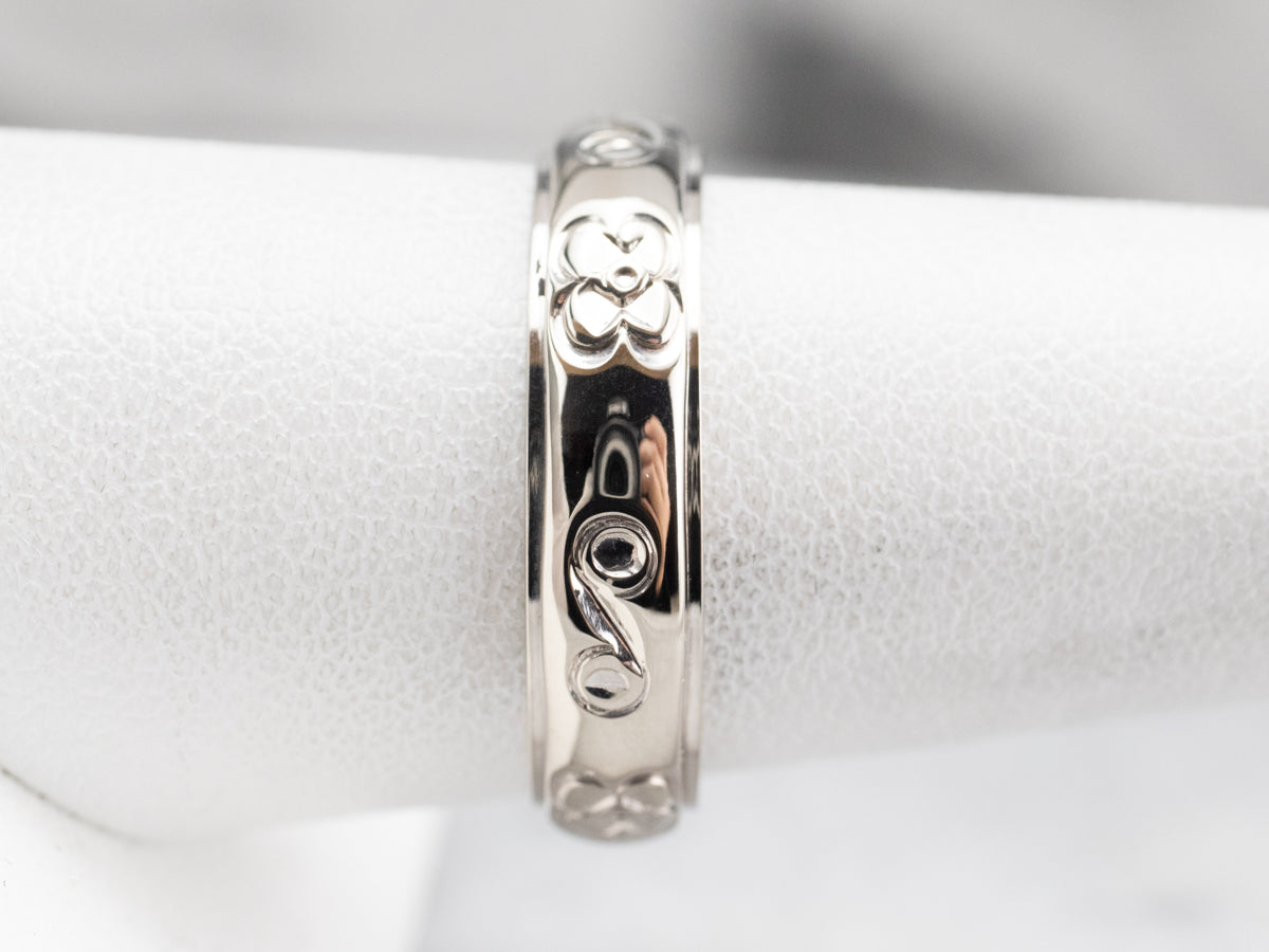 Scrolling Daisy Flower Pattern Band