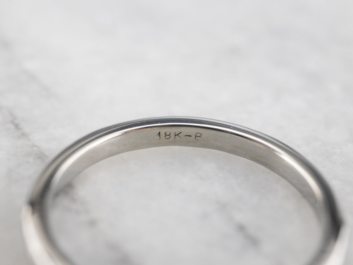 Etched 18K White Gold Band