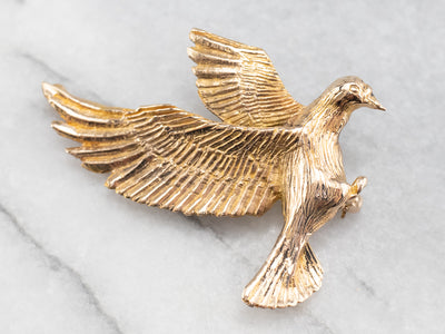 Stunning Golden Dove Brooch