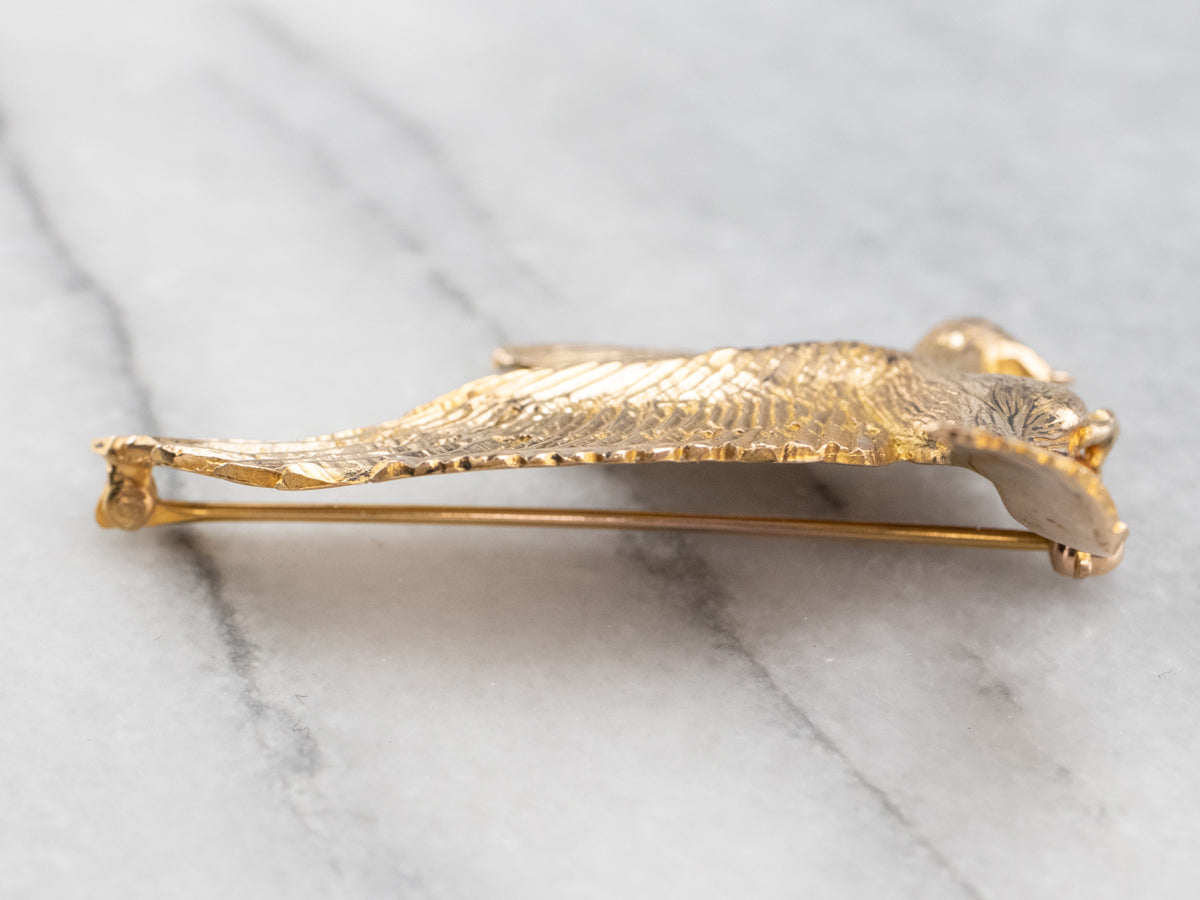 Stunning Golden Dove Brooch