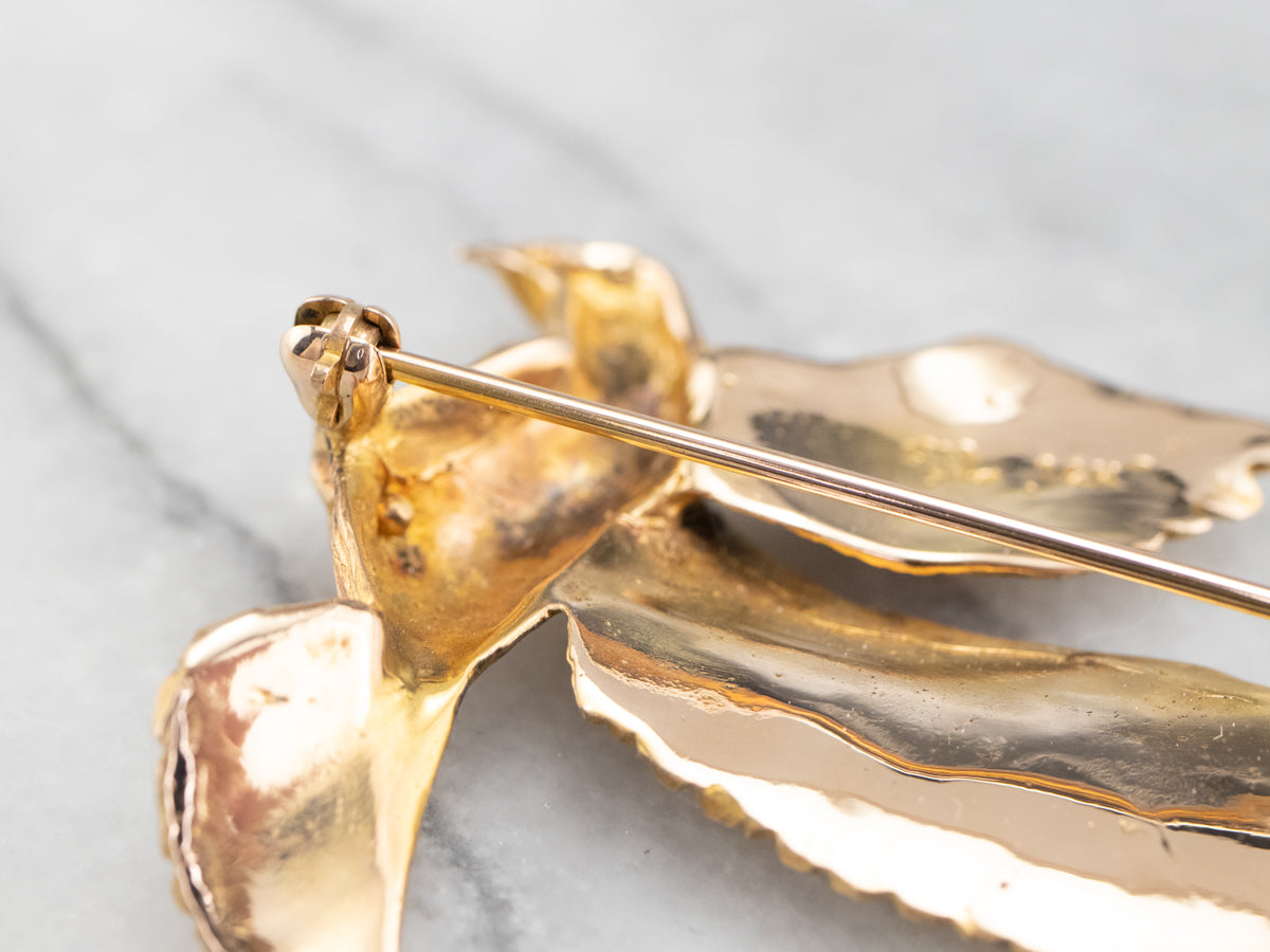 Stunning Golden Dove Brooch