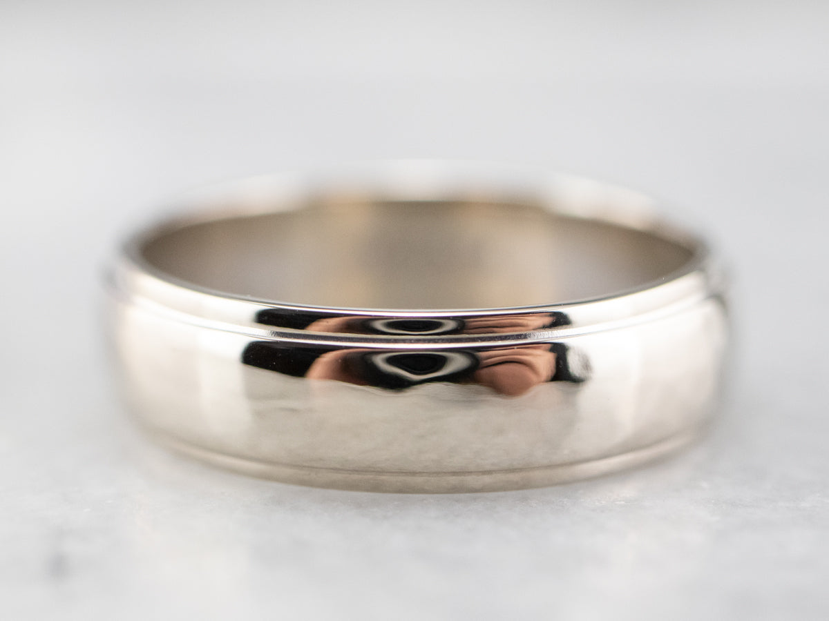 Hammered Finished Gold Band