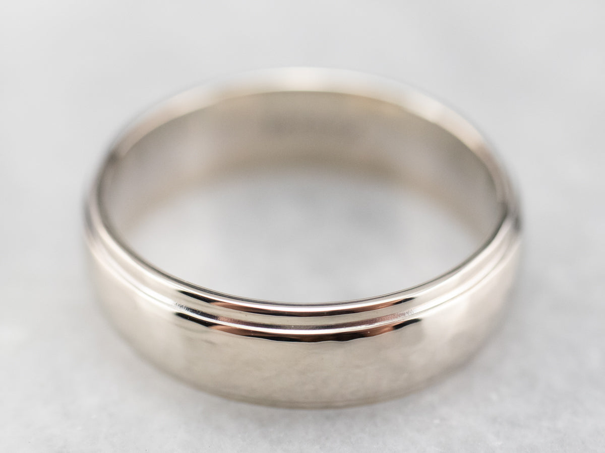 Hammered Finished Gold Band