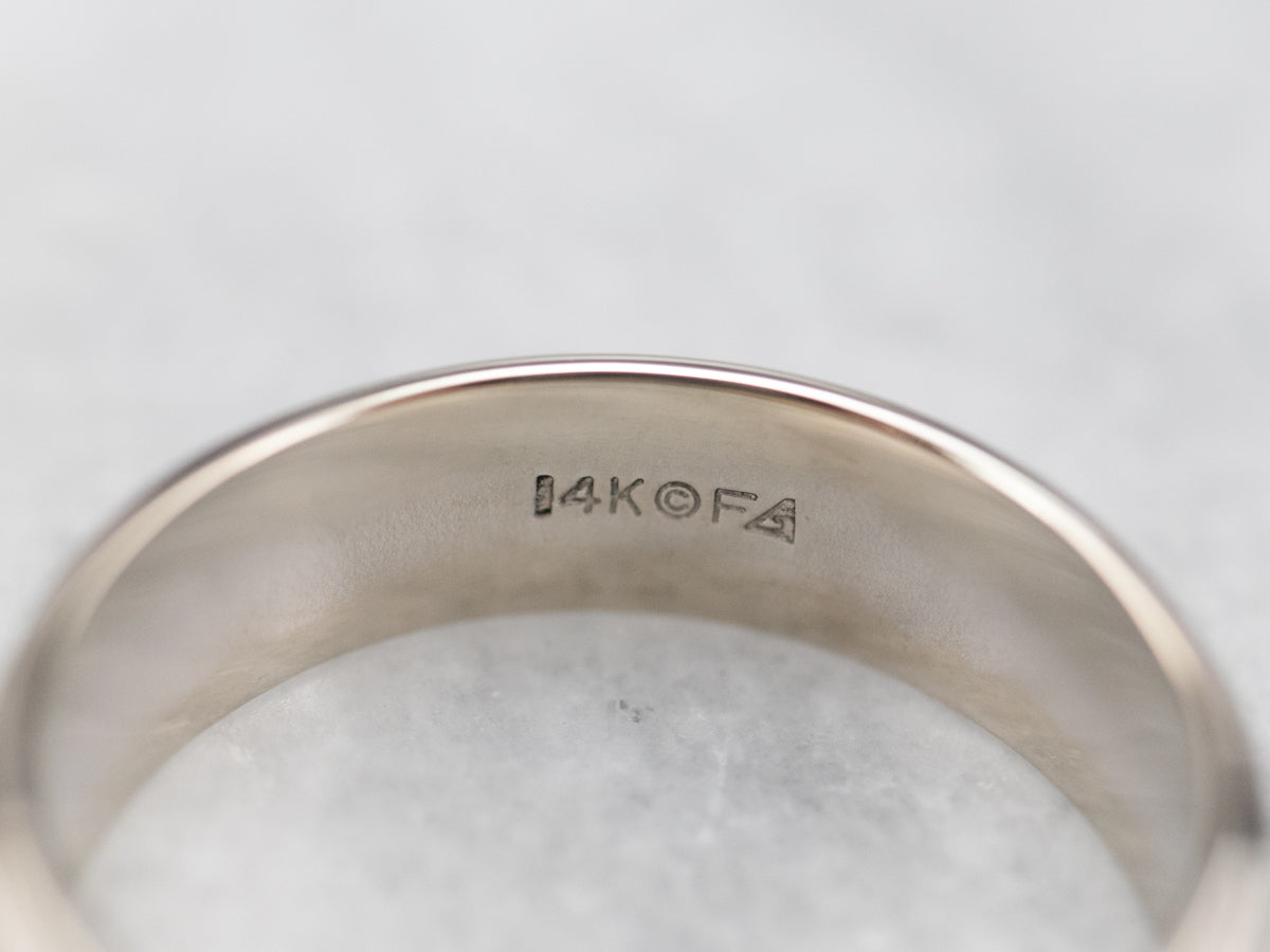 Hammered Finished Gold Band