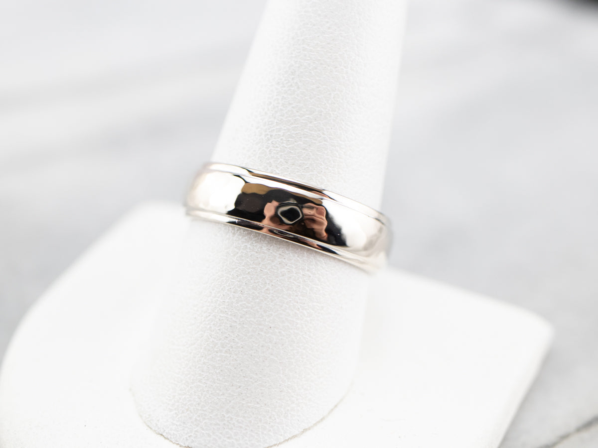 Hammered Finished Gold Band